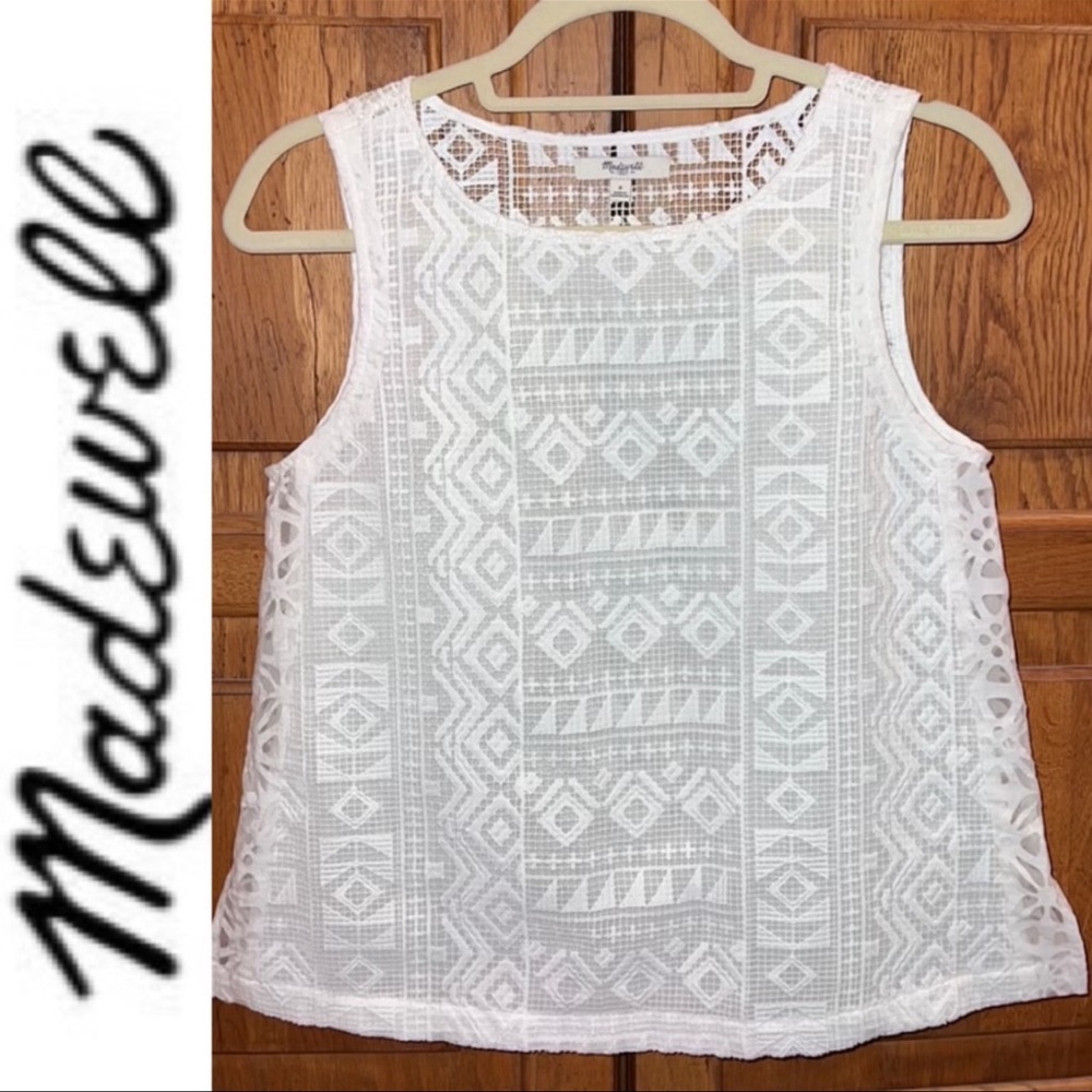 MADEWELL WHITE SLEEVELESS BLOUSE